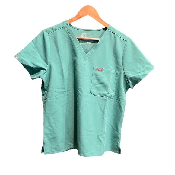 FIGS Technical Collection Green Catarina Women's Scrubs Top Size M/P - Picture 1 of 5